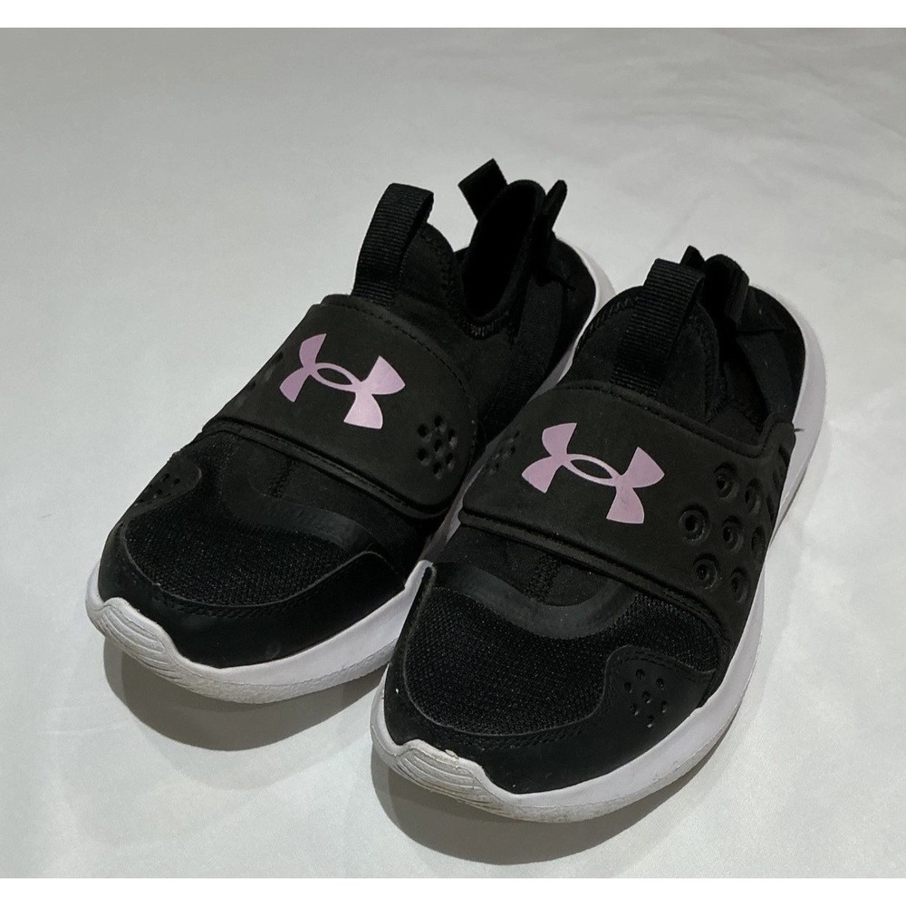 Under Armour Runplay Shoes Girls 7Y Black Slip on Running